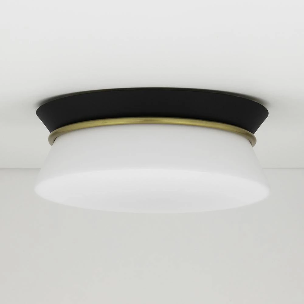 Cath 12.75 in. 2-Light Aged Brass/Black Flush Mount by MITZI HUDSON VALLEY LIGHTING 5 Cath 12.75 in. 2-Light Aged Brass/Black Flush Mount by MITZI HUDSON VALLEY LIGHTING - Image 3