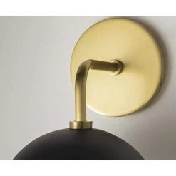 Renee 1-Light Aged Brass/Black Wall Sconce with Opal Glossy Shade by MITZI HUDSON VALLEY LIGHTING -EcoSmart Sales aged brass black mitzi hudson valley lighting vanity lighting h344101 agb bk fa 1000