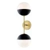 Renee 2-Light Aged Brass/Black Wall Sconce with Opal Glossy Shade by MITZI HUDSON VALLEY LIGHTING -EcoSmart Sales aged brass black mitzi hudson valley lighting vanity lighting h344102a agb bk 64 1000