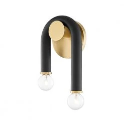 Whit 2-Light Aged Brass Wall Sconce by MITZI HUDSON VALLEY LIGHTING