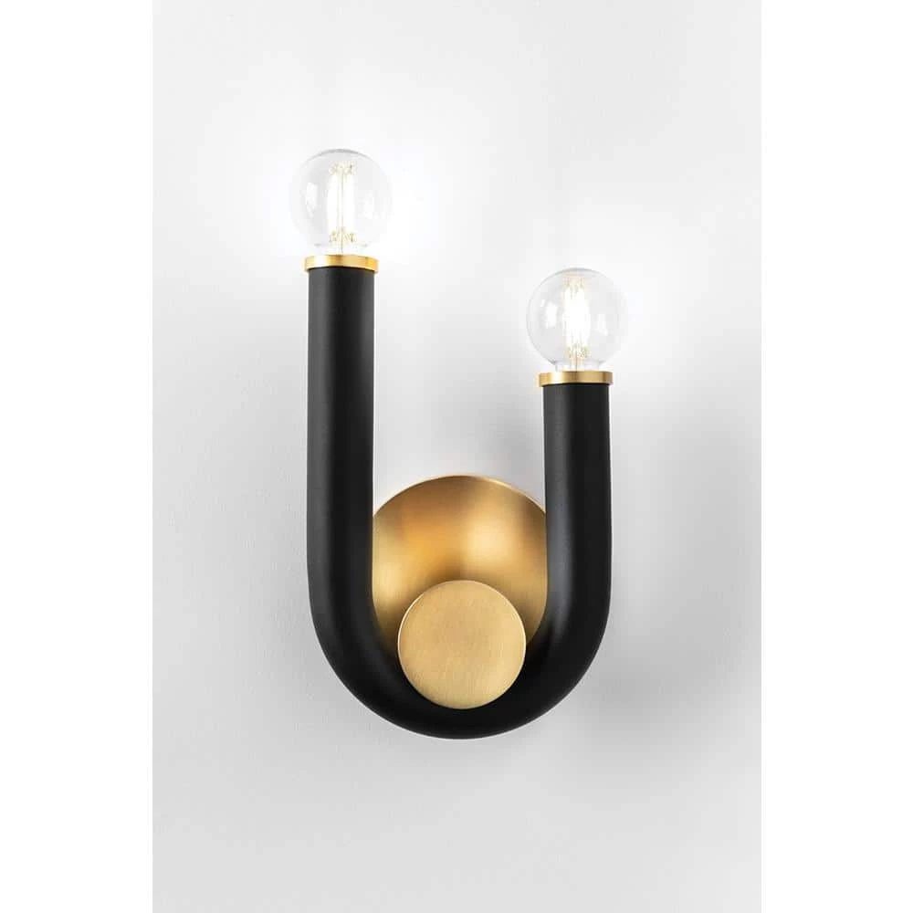Whit 2-Light Aged Brass Wall Sconce by MITZI HUDSON VALLEY LIGHTING 4 Whit 2-Light Aged Brass Wall Sconce by MITZI HUDSON VALLEY LIGHTING - Image 2