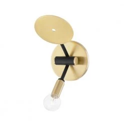 Fern 4.75 in. Aged Brass/Black Wall Sconce by MITZI HUDSON VALLEY LIGHTING