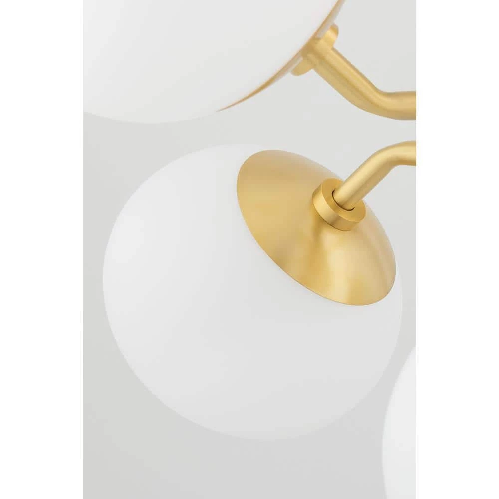 Estee 6-Light Aged Brass Chandelier with Opal Etched Glass by MITZI HUDSON VALLEY LIGHTING 9 Estee 6-Light Aged Brass Chandelier with Opal Etched Glass by MITZI HUDSON VALLEY LIGHTING - Image 7