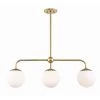 Paige 3-Light Aged Brass Island Pendant with Opal Matte Glass Shade by MITZI HUDSON VALLEY LIGHTING -EcoSmart Sales aged brass mitzi hudson valley lighting chandeliers h193903 agb 64 1000