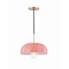 Avery 1-Light 11 in. W Aged Brass Pendant with Pink Metal Shade by MITZI HUDSON VALLEY LIGHTING 1 Avery 1-Light 11 in. W Aged Brass Pendant with Pink Metal Shade by MITZI HUDSON VALLEY LIGHTING -EcoSmart Sales aged brass mitzi hudson valley lighting chandeliers h199701s agb pk 64 1000