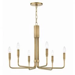 Brigitte 6-Light 25 in. W Aged Brass Pendant by MITZI HUDSON VALLEY LIGHTING