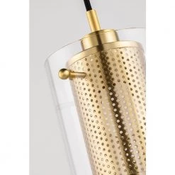 Elanor 1-Light Aged Brass Pendant by MITZI HUDSON VALLEY LIGHTING 10 Elanor 1-Light Aged Brass Pendant by MITZI HUDSON VALLEY LIGHTING -EcoSmart Sales aged brass mitzi hudson valley lighting chandeliers h323701 agb 1f 1000