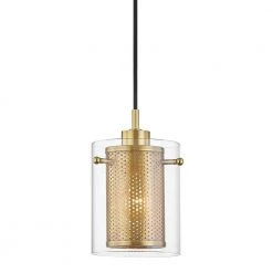 Elanor 1-Light Aged Brass Pendant by MITZI HUDSON VALLEY LIGHTING