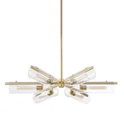 Ariel 6-Light Aged Brass Chandelier with Clear Shade by MITZI HUDSON VALLEY LIGHTING