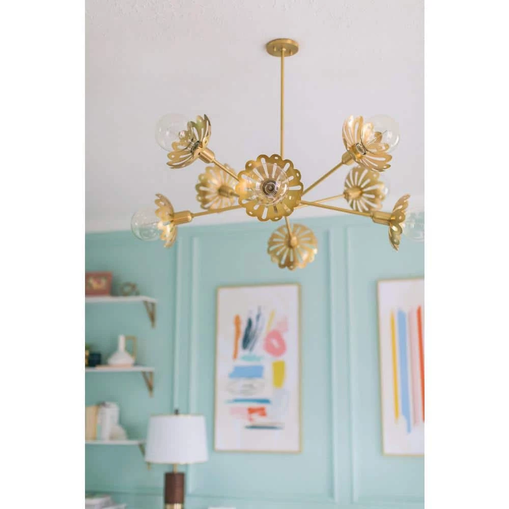 Alyssa 8-Light Aged Brass Chandelier by MITZI HUDSON VALLEY LIGHTING 4 Alyssa 8-Light Aged Brass Chandelier by MITZI HUDSON VALLEY LIGHTING - Image 2