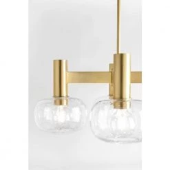Harlow 4-Light Aged Brass Chandelier with Shade by MITZI HUDSON VALLEY LIGHTING -EcoSmart Sales aged brass mitzi hudson valley lighting chandeliers h403804 agb 4f 1000