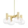 Harlow 4-Light Aged Brass Chandelier with Shade by MITZI HUDSON VALLEY LIGHTING