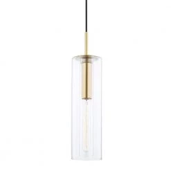 Belinda 1-Light Aged Brass Geometric Pendant by MITZI HUDSON VALLEY LIGHTING