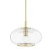Maggie 1-Light Aged Brass Geometric Pendant by MITZI HUDSON VALLEY LIGHTING -EcoSmart Sales aged brass mitzi hudson valley lighting chandeliers h418701 agb 64 1000