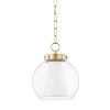 Sasha 1-Light Aged Brass Shaded Pendant by MITZI HUDSON VALLEY LIGHTING -EcoSmart Sales aged brass mitzi hudson valley lighting chandeliers h457701s agb 64 1000