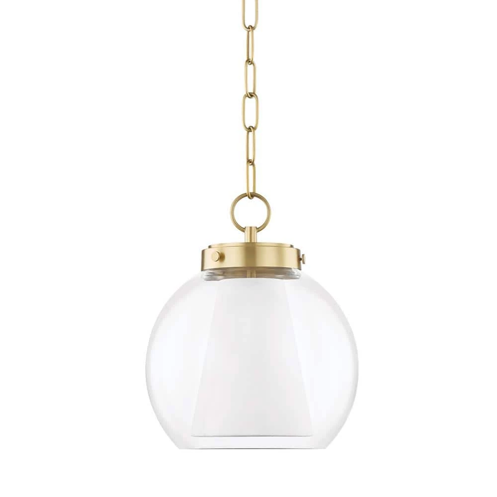 Sasha 1-Light Aged Brass Shaded Pendant by MITZI HUDSON VALLEY LIGHTING 3 Sasha 1-Light Aged Brass Shaded Pendant by MITZI HUDSON VALLEY LIGHTING