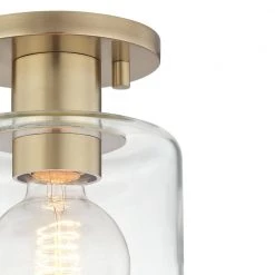 Neko 1-Light Aged Brass Semi-Flush Mount with Clear Glass by MITZI HUDSON VALLEY LIGHTING 11 Neko 1-Light Aged Brass Semi-Flush Mount with Clear Glass by MITZI HUDSON VALLEY LIGHTING -EcoSmart Sales aged brass mitzi hudson valley lighting flush mount lights h108601 agb 44 1000