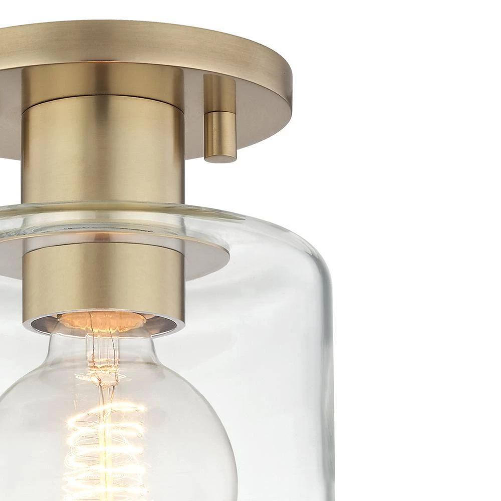 Neko 1-Light Aged Brass Semi-Flush Mount with Clear Glass by MITZI HUDSON VALLEY LIGHTING 6 Neko 1-Light Aged Brass Semi-Flush Mount with Clear Glass by MITZI HUDSON VALLEY LIGHTING - Image 4