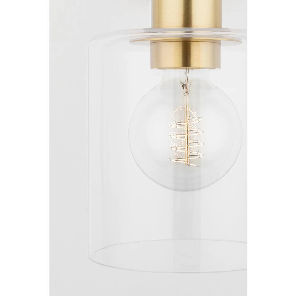 Neko 1-Light Aged Brass Semi-Flush Mount with Clear Glass by MITZI HUDSON VALLEY LIGHTING 8 Neko 1-Light Aged Brass Semi-Flush Mount with Clear Glass by MITZI HUDSON VALLEY LIGHTING - Image 6