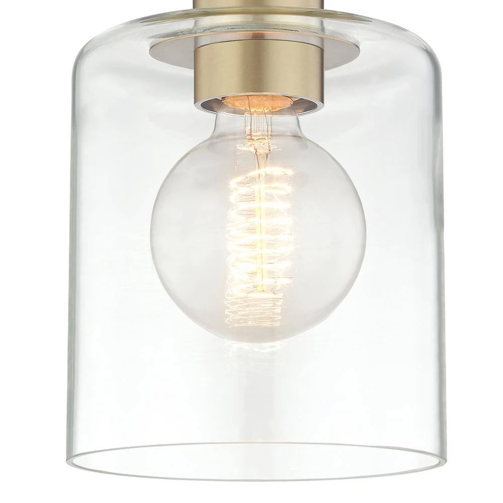 Neko 1-Light Aged Brass Semi-Flush Mount with Clear Glass by MITZI HUDSON VALLEY LIGHTING 4 Neko 1-Light Aged Brass Semi-Flush Mount with Clear Glass by MITZI HUDSON VALLEY LIGHTING - Image 2