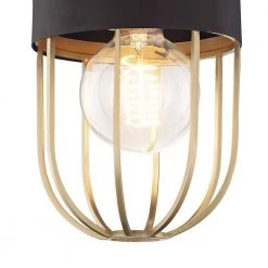 Haley 1-Light Aged Brass and Black Flush Mount with Black Accents by MITZI HUDSON VALLEY LIGHTING -EcoSmart Sales aged brass mitzi hudson valley lighting flush mount lights h145601 agb bk 4f 1000