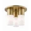 Lola 3-Light Aged Brass LED Flush Mount with Opal Glass Shade by MITZI HUDSON VALLEY LIGHTING -EcoSmart Sales aged brass mitzi hudson valley lighting flush mount lights h196503 agb 64 1000