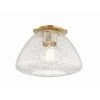 Maya 1-Light 9 in. W Aged Brass Flush Mount with Clear Crackle Glass Shade by MITZI HUDSON VALLEY LIGHTING