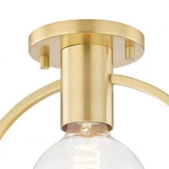Ringo 1-Light Aged Brass Semi-Flush Mount by MITZI HUDSON VALLEY LIGHTING 12 Ringo 1-Light Aged Brass Semi-Flush Mount by MITZI HUDSON VALLEY LIGHTING -EcoSmart Sales aged brass mitzi hudson valley lighting flush mount lights h387601 agb 1f 1000