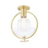 Ringo 1-Light Aged Brass Semi-Flush Mount by MITZI HUDSON VALLEY LIGHTING