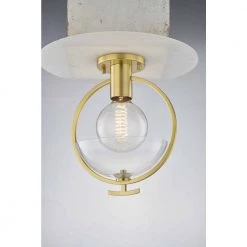 Ringo 1-Light Aged Brass Semi-Flush Mount by MITZI HUDSON VALLEY LIGHTING 15 Ringo 1-Light Aged Brass Semi-Flush Mount by MITZI HUDSON VALLEY LIGHTING -EcoSmart Sales aged brass mitzi hudson valley lighting flush mount lights h387601 agb 76 1000