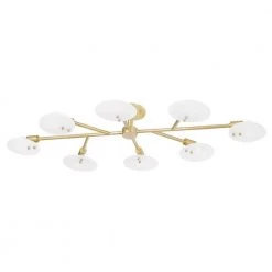 Giselle 48 in. 8-Light Aged Brass Semi-Flush Mount by MITZI HUDSON VALLEY LIGHTING -EcoSmart Sales aged brass mitzi hudson valley lighting flush mount lights h428608 agb 4f 1000