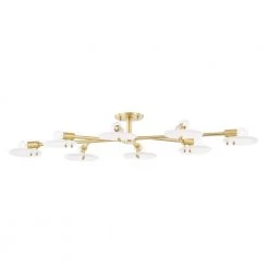 Giselle 48 in. 8-Light Aged Brass Semi-Flush Mount by MITZI HUDSON VALLEY LIGHTING