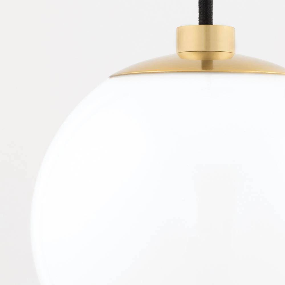 Stella 1-Light Aged Brass Pendant with Opal Glossy Glass by MITZI HUDSON VALLEY LIGHTING 6 Stella 1-Light Aged Brass Pendant with Opal Glossy Glass by MITZI HUDSON VALLEY LIGHTING - Image 4