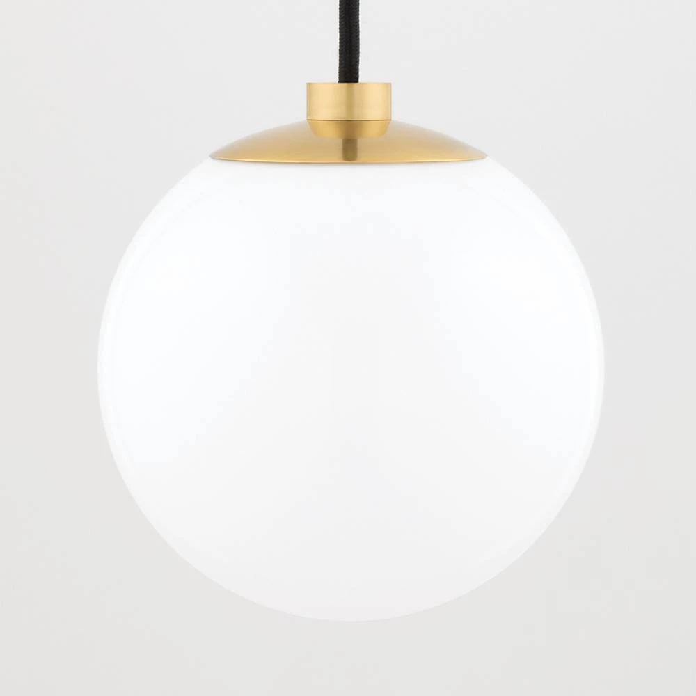 Stella 1-Light Aged Brass Pendant with Opal Glossy Glass by MITZI HUDSON VALLEY LIGHTING 5 Stella 1-Light Aged Brass Pendant with Opal Glossy Glass by MITZI HUDSON VALLEY LIGHTING - Image 3