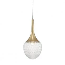 Bella 1-Light Aged Brass 22.25 in. H Pendant with Clear Glass by MITZI HUDSON VALLEY LIGHTING