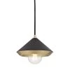 Marnie 1-Light Aged Brass Small Pendant with Black Shade by MITZI HUDSON VALLEY LIGHTING -EcoSmart Sales aged brass mitzi hudson valley lighting pendant lights h139701s agb bk 64 1000