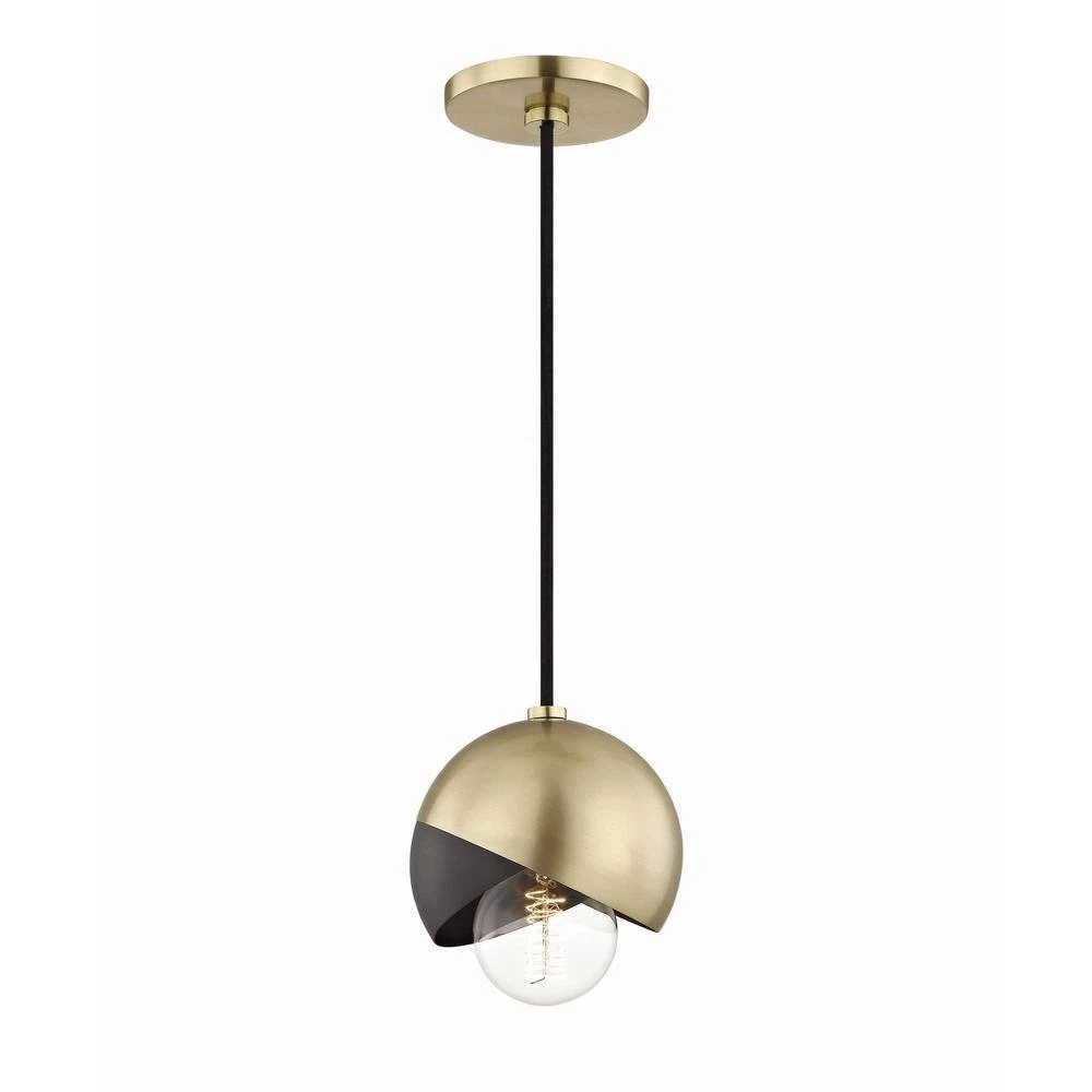Emma 1-Light Aged Brass Pendant with Black Accents by MITZI HUDSON VALLEY LIGHTING 4 Emma 1-Light Aged Brass Pendant with Black Accents by MITZI HUDSON VALLEY LIGHTING - Image 2