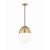 Orion 1-Light 10 in. W Aged Brass Pendant with Opal Matte Glass Shade by MITZI HUDSON VALLEY LIGHTING -EcoSmart Sales aged brass mitzi hudson valley lighting pendant lights h206701l agb 64 1000