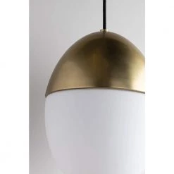 Orion 1-Light 10 in. W Aged Brass Pendant with Opal Matte Glass Shade by MITZI HUDSON VALLEY LIGHTING -EcoSmart Sales aged brass mitzi hudson valley lighting pendant lights h206701l agb 76 1000