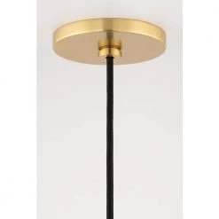 Orion 1-Light 10 in. W Aged Brass Pendant with Opal Matte Glass Shade by MITZI HUDSON VALLEY LIGHTING -EcoSmart Sales aged brass mitzi hudson valley lighting pendant lights h206701l agb fa 1000