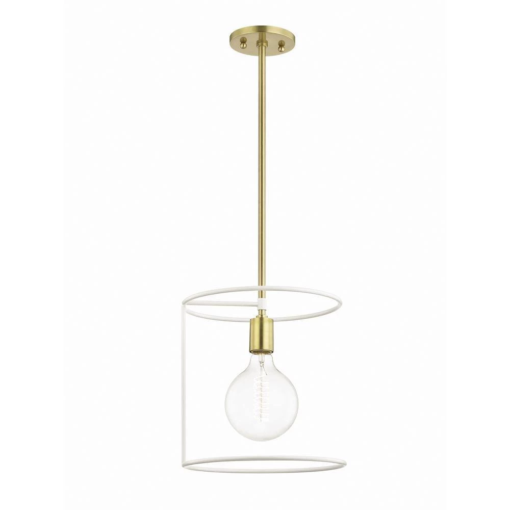 Dana 1-Light Aged Brass/White Pendant by MITZI HUDSON VALLEY LIGHTING 4 Dana 1-Light Aged Brass/White Pendant by MITZI HUDSON VALLEY LIGHTING - Image 2