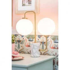 Mia 17.25 in. Aged Brass LED Table Lamp with Opal Etched Glass by MITZI HUDSON VALLEY LIGHTING -EcoSmart Sales aged brass mitzi hudson valley lighting table lamps hl170201 agb 44 1000