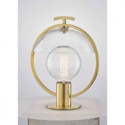 Ringo 2.7 in. 1-Light Aged Brass Table Lamp by MITZI HUDSON VALLEY LIGHTING -EcoSmart Sales aged brass mitzi hudson valley lighting table lamps hl387201 agb 1f 1000