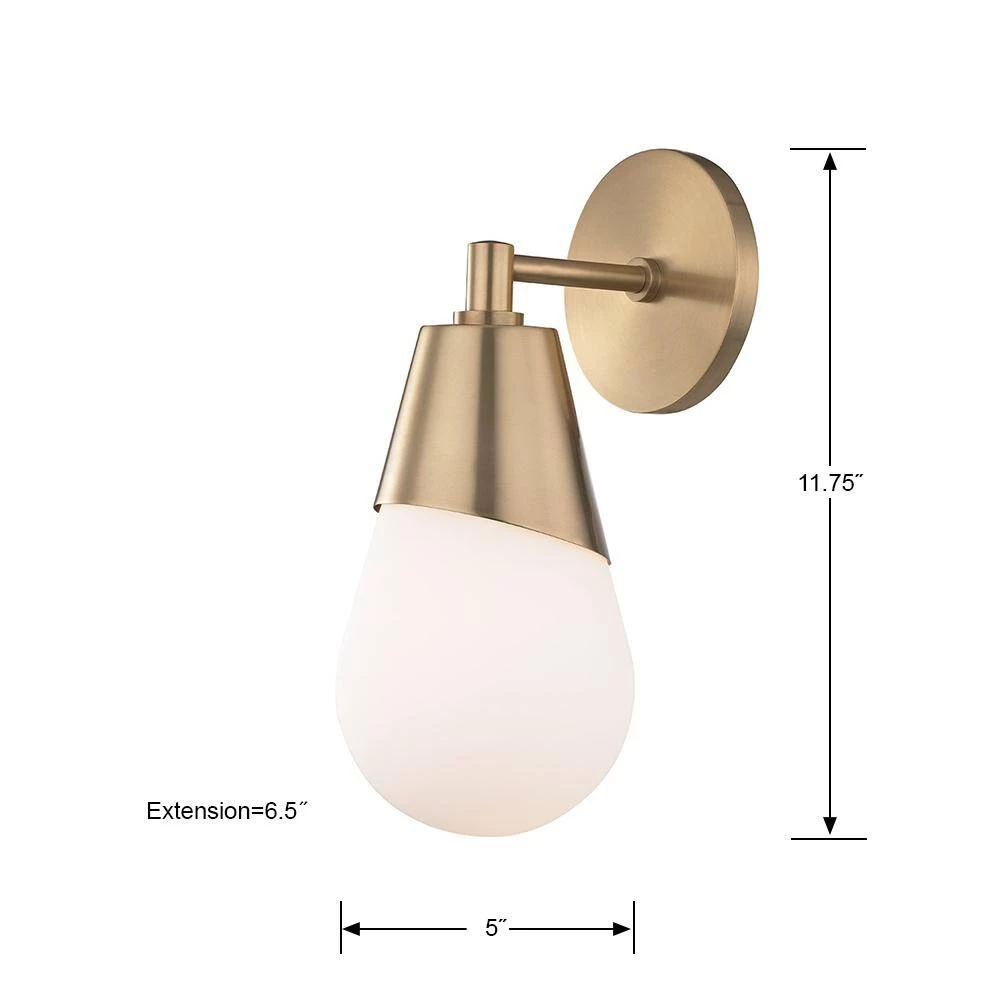 Cora 1-Light Aged Brass Wall Sconce by MITZI HUDSON VALLEY LIGHTING 11 Cora 1-Light Aged Brass Wall Sconce by MITZI HUDSON VALLEY LIGHTING - Image 9