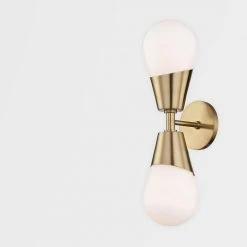 Cora 2-Light Aged Brass Wall Sconce by MITZI HUDSON VALLEY LIGHTING 16 Cora 2-Light Aged Brass Wall Sconce by MITZI HUDSON VALLEY LIGHTING -EcoSmart Sales aged brass mitzi hudson valley lighting vanity lighting h101102 agb 1f 1000