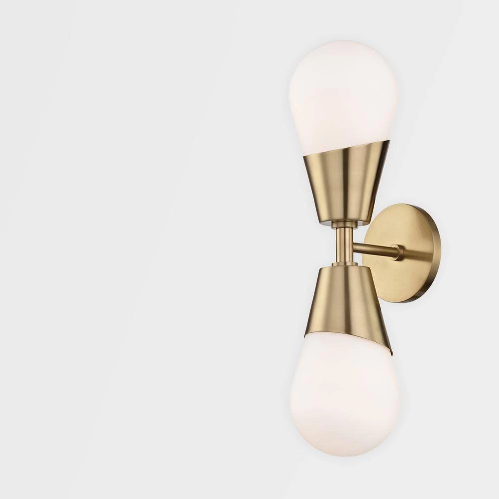 Cora 2-Light Aged Brass Wall Sconce by MITZI HUDSON VALLEY LIGHTING 8 Cora 2-Light Aged Brass Wall Sconce by MITZI HUDSON VALLEY LIGHTING - Image 6