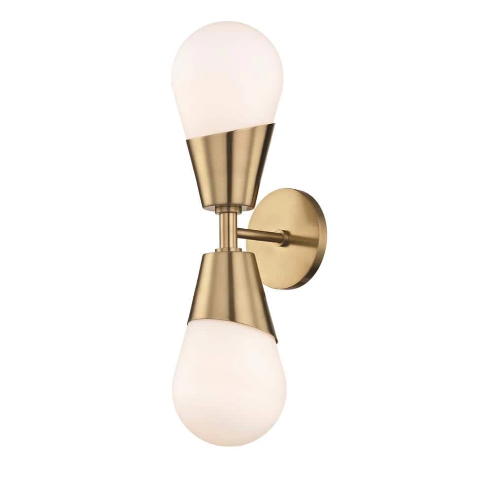 Cora 2-Light Aged Brass Wall Sconce by MITZI HUDSON VALLEY LIGHTING 3 Cora 2-Light Aged Brass Wall Sconce by MITZI HUDSON VALLEY LIGHTING