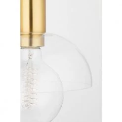 Kyla 1-Light Aged Brass Wall Sconce with Clear Glass by MITZI HUDSON VALLEY LIGHTING -EcoSmart Sales aged brass mitzi hudson valley lighting vanity lighting h107101 agb 44 1000