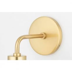 Kyla 1-Light Aged Brass Wall Sconce with Clear Glass by MITZI HUDSON VALLEY LIGHTING -EcoSmart Sales aged brass mitzi hudson valley lighting vanity lighting h107101 agb 76 1000
