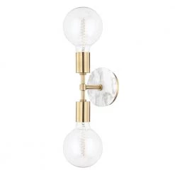 Chloe 2-Light Aged Brass Wall Sconce by MITZI HUDSON VALLEY LIGHTING